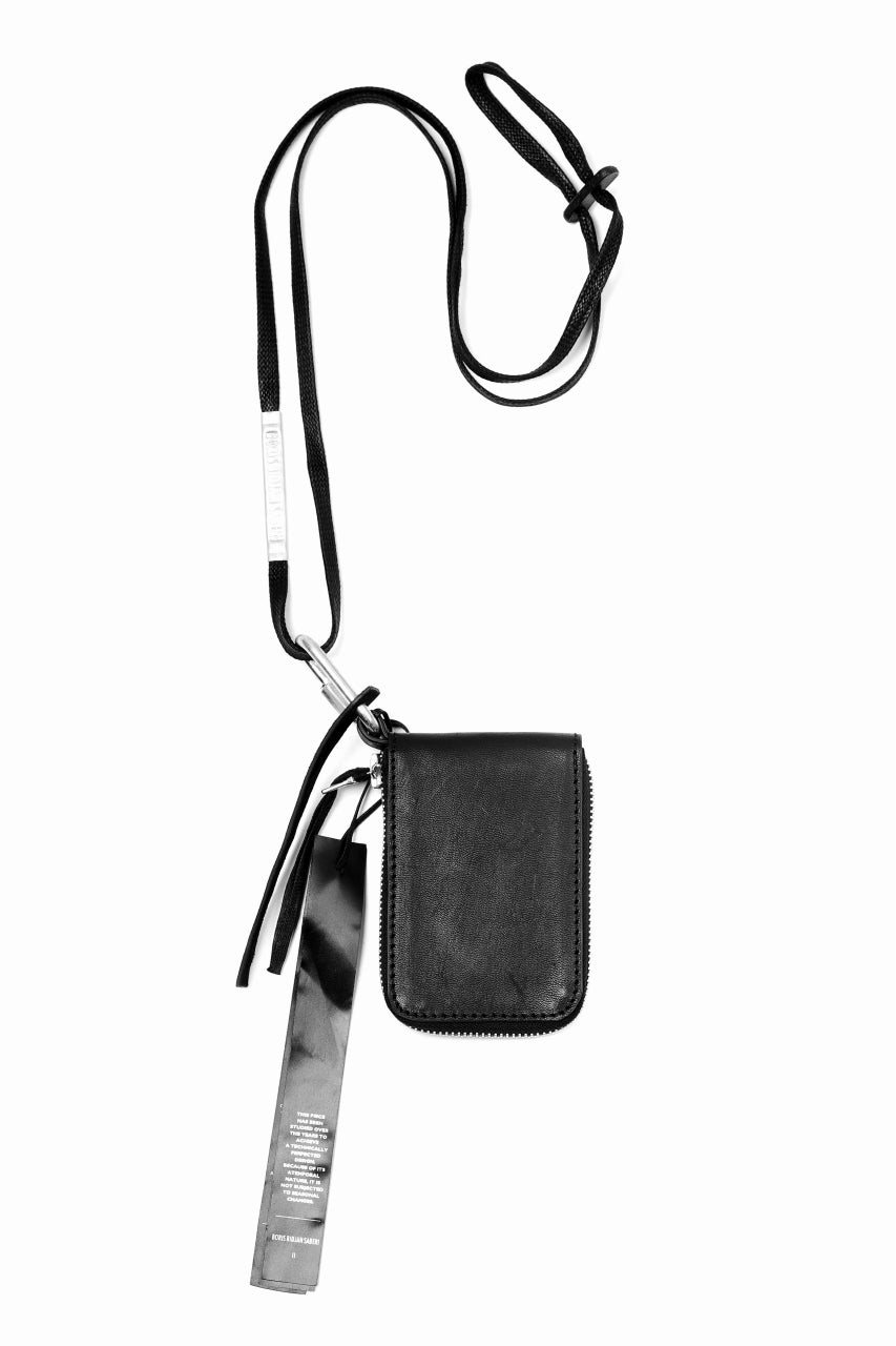 11 BY BORIS BIDJAN SABERI WALLET with NECK STRAP "WALLET2-FMM20033" (BLACK)