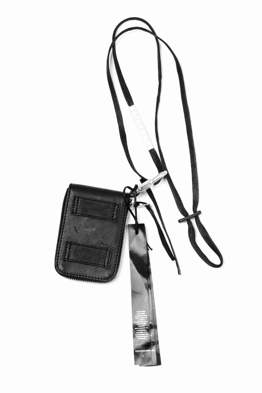 11 BY BORIS BIDJAN SABERI WALLET with NECK STRAP "WALLET2-FMM20033" (BLACK)