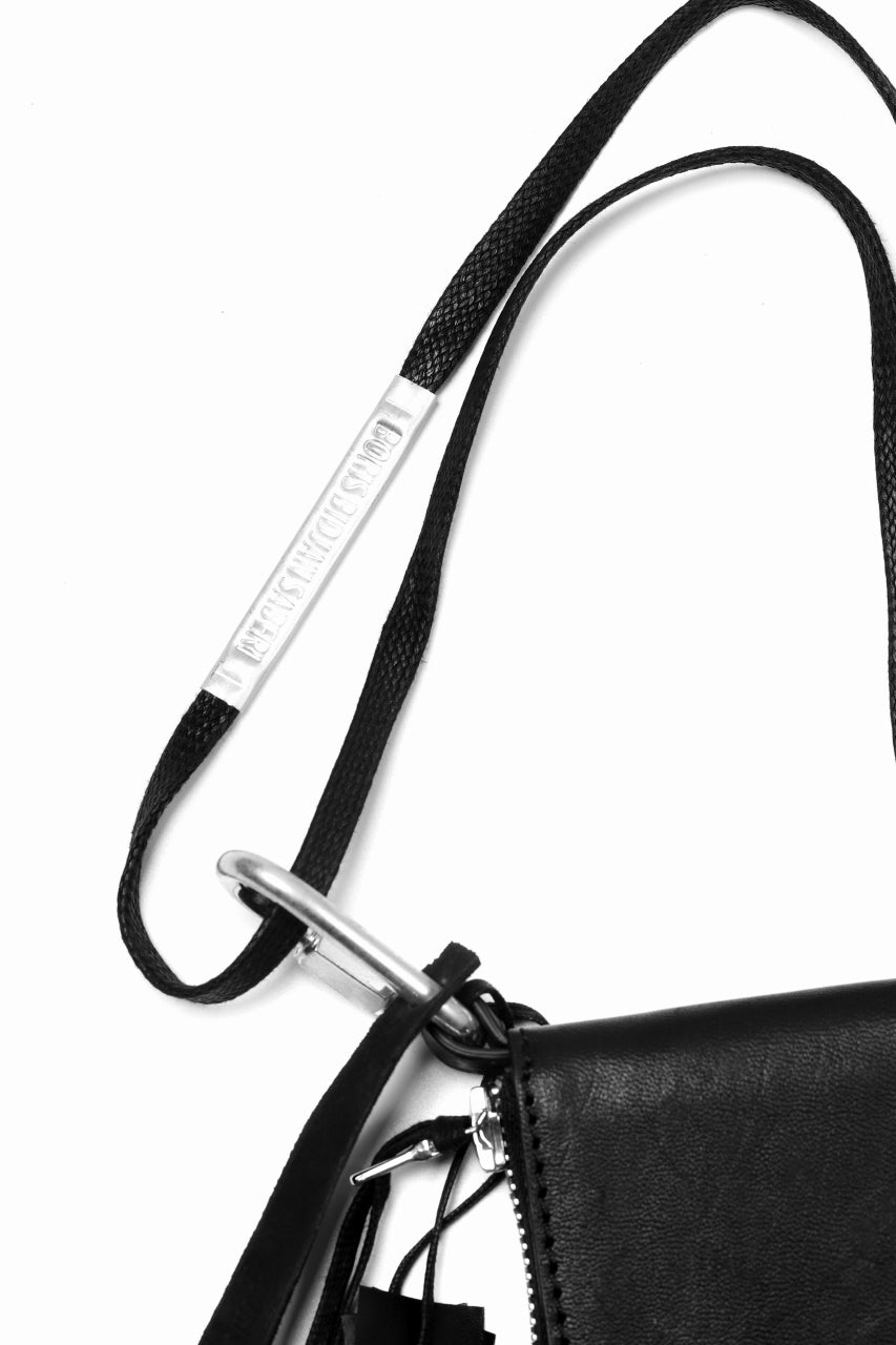 11 BY BORIS BIDJAN SABERI WALLET with NECK STRAP "WALLET2-FMM20033" (BLACK)