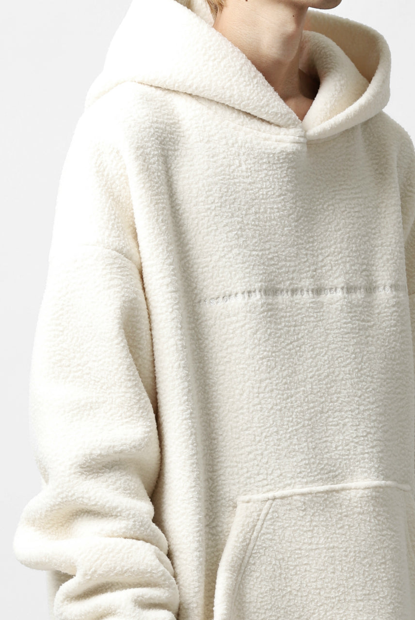 A.F ARTEFACT "FLUFFY" EMBROIDERED HOODIE / BomberFLEECE (IVORY)