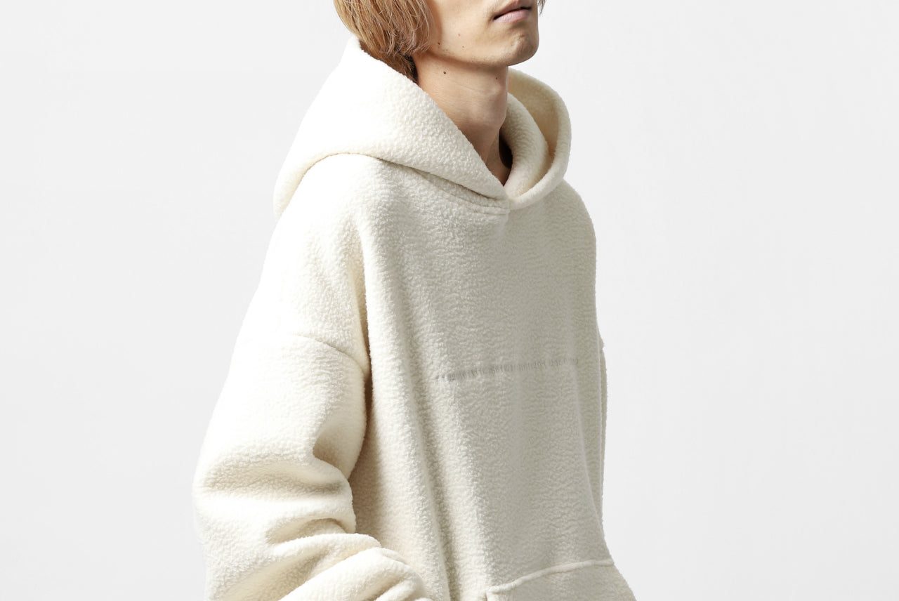 A.F ARTEFACT "FLUFFY" EMBROIDERED HOODIE / BomberFLEECE (IVORY)