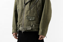 Load image into Gallery viewer, READYMADE MORTORCYCLE JACKET (GREEN / SIZE.1)