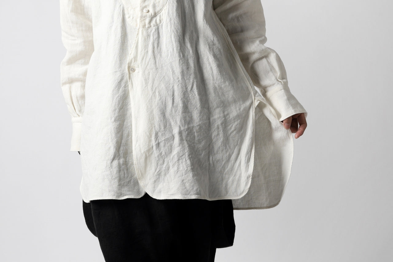 sus-sous shirt dress / L100 1/25 linen cloth (WHITE)