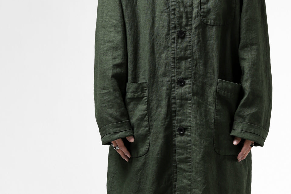 画像をギャラリービューアに読み込む, ISAMU KATAYAMA BACKLASH WORK COAT / GARMENT NATURAL DYED LINEN (LEAF)