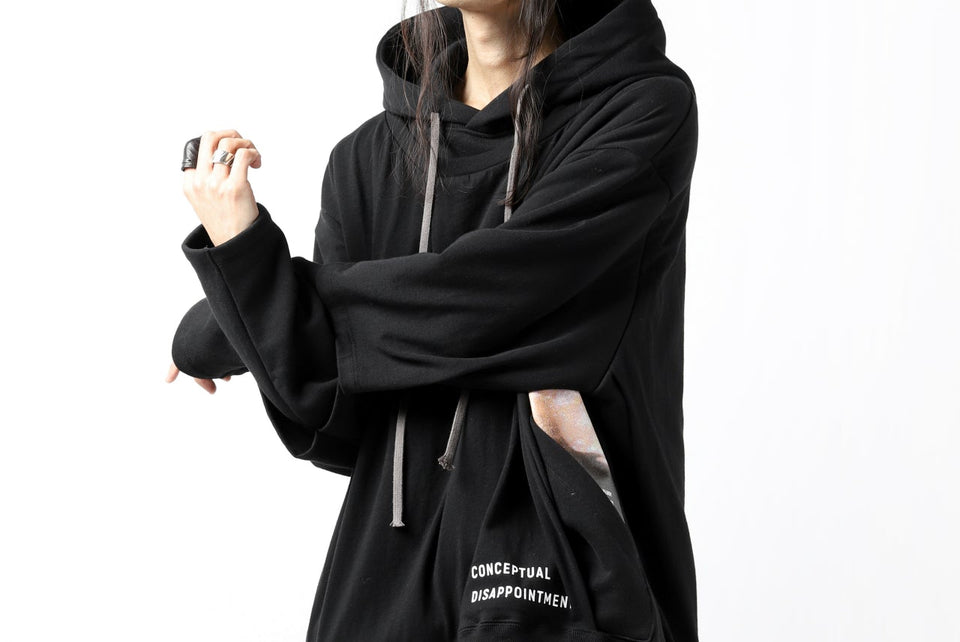 画像をギャラリービューアに読み込む, A.F ARTEFACT &quot;Trunk-Show&quot; BEHIND DOCKING LAYERED TEE HOODIE (BLACK)