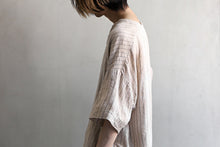 Load image into Gallery viewer, _vital exclusive minimal tunica tops / tea stain dyed linen (BEIGE STRIPE)