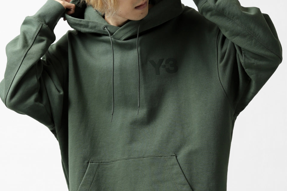 画像をギャラリービューアに読み込む, Y-3 Yohji Yamamoto CLASSIC CHEST LOGO HOODIE PARKA / FRENCH TERRY (GREEN)