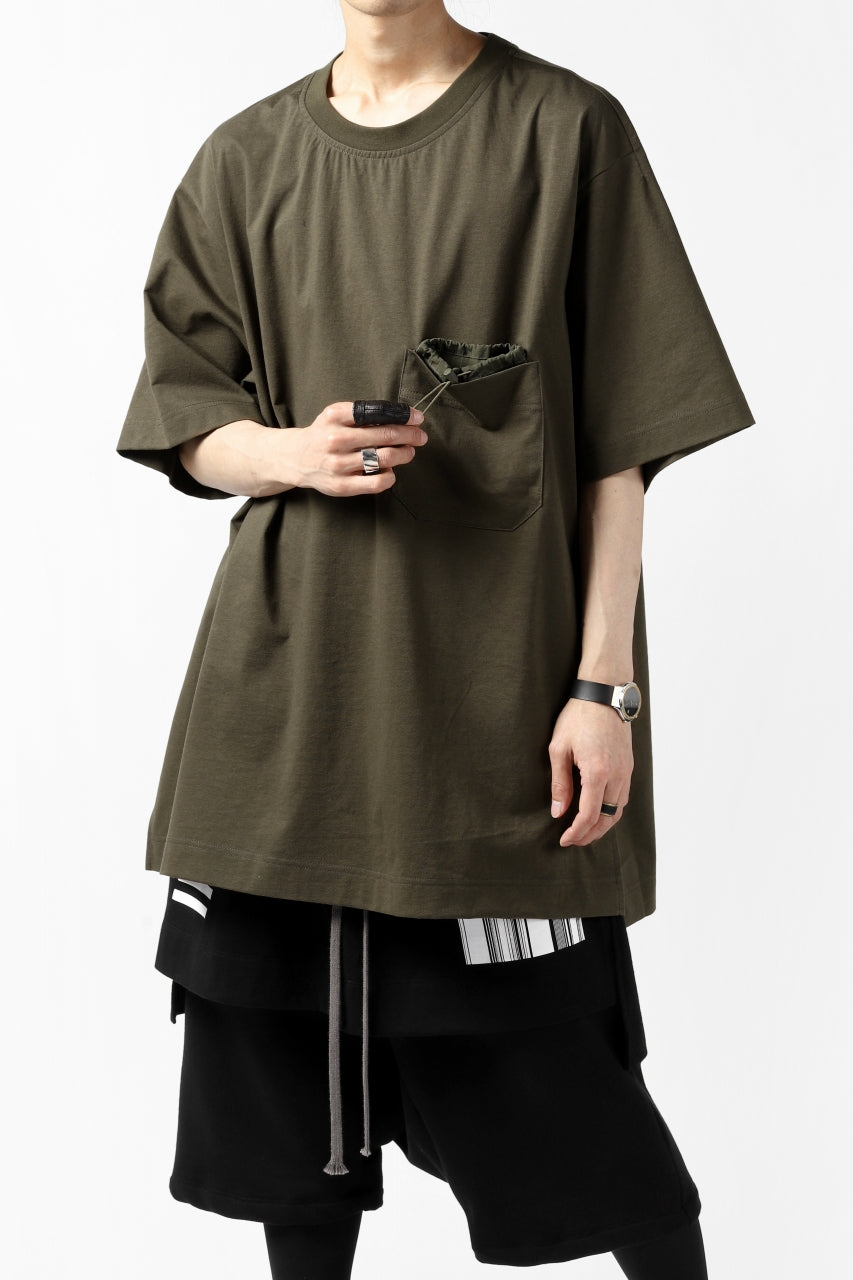 Y-3 Yohji Yamamoto STRINGS POCKET TEE / PAPER JERSEY (KHAKI)