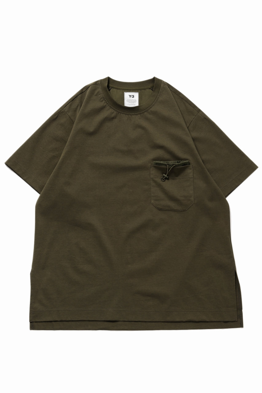 Y-3 Yohji Yamamoto STRINGS POCKET TEE / PAPER JERSEY (KHAKI)