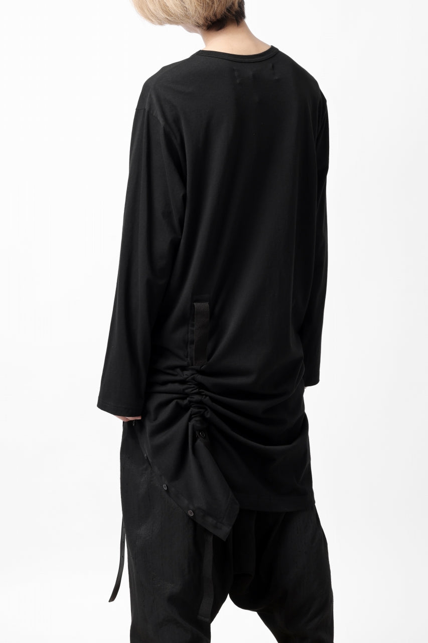 Load image into Gallery viewer, Y&#39;s BANG ON! No.170 TAPE AJUST DRAPE LONG TOPS / 28G BASIC COTTON JERSEY (BLACK)