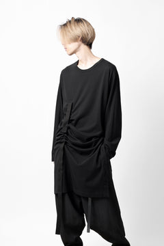 Load image into Gallery viewer, Y&#39;s BANG ON! No.170 TAPE AJUST DRAPE LONG TOPS / 28G BASIC COTTON JERSEY (BLACK)