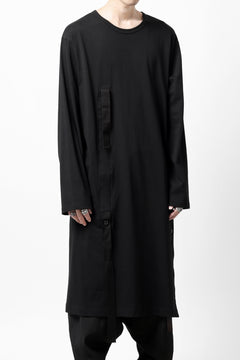 Load image into Gallery viewer, Y&#39;s BANG ON! No.170 TAPE AJUST DRAPE LONG TOPS / 28G BASIC COTTON JERSEY (BLACK)