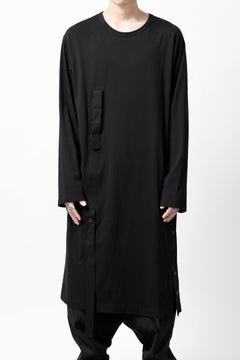 Load image into Gallery viewer, Y&#39;s BANG ON! No.170 TAPE AJUST DRAPE LONG TOPS / 28G BASIC COTTON JERSEY (BLACK)