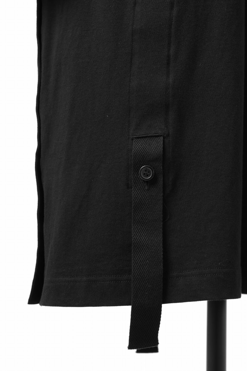 Y's BANG ON! No.170 TAPE AJUST DRAPE LONG TOPS / 28G BASIC COTTON JERSEY (BLACK)