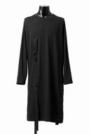 Y's BANG ON! No.170 TAPE AJUST DRAPE LONG TOPS / 28G BASIC COTTON JERSEY (BLACK)