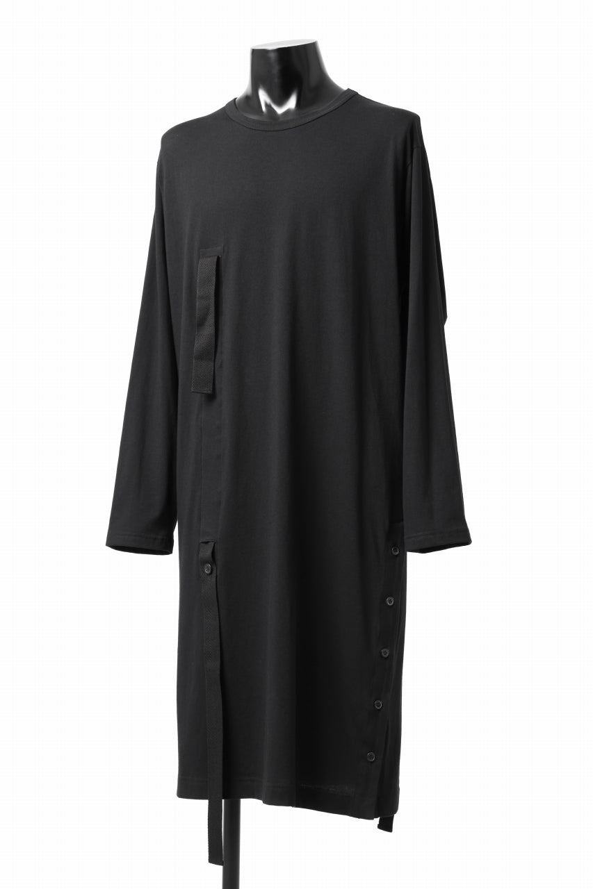 Load image into Gallery viewer, Y&#39;s BANG ON! No.170 TAPE AJUST DRAPE LONG TOPS / 28G BASIC COTTON JERSEY (BLACK)