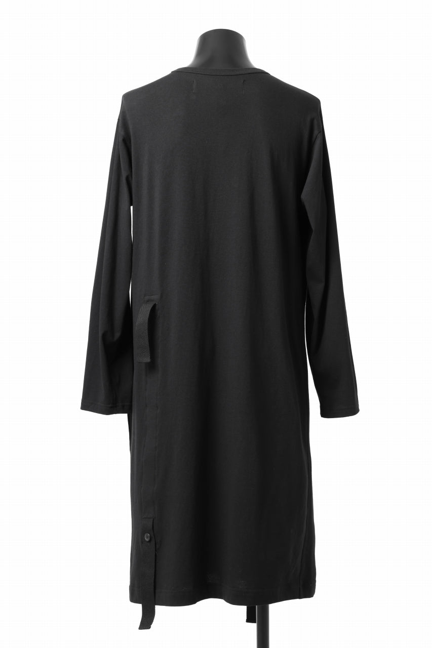 Y's BANG ON! No.170 TAPE AJUST DRAPE LONG TOPS / 28G BASIC COTTON JERSEY (BLACK)