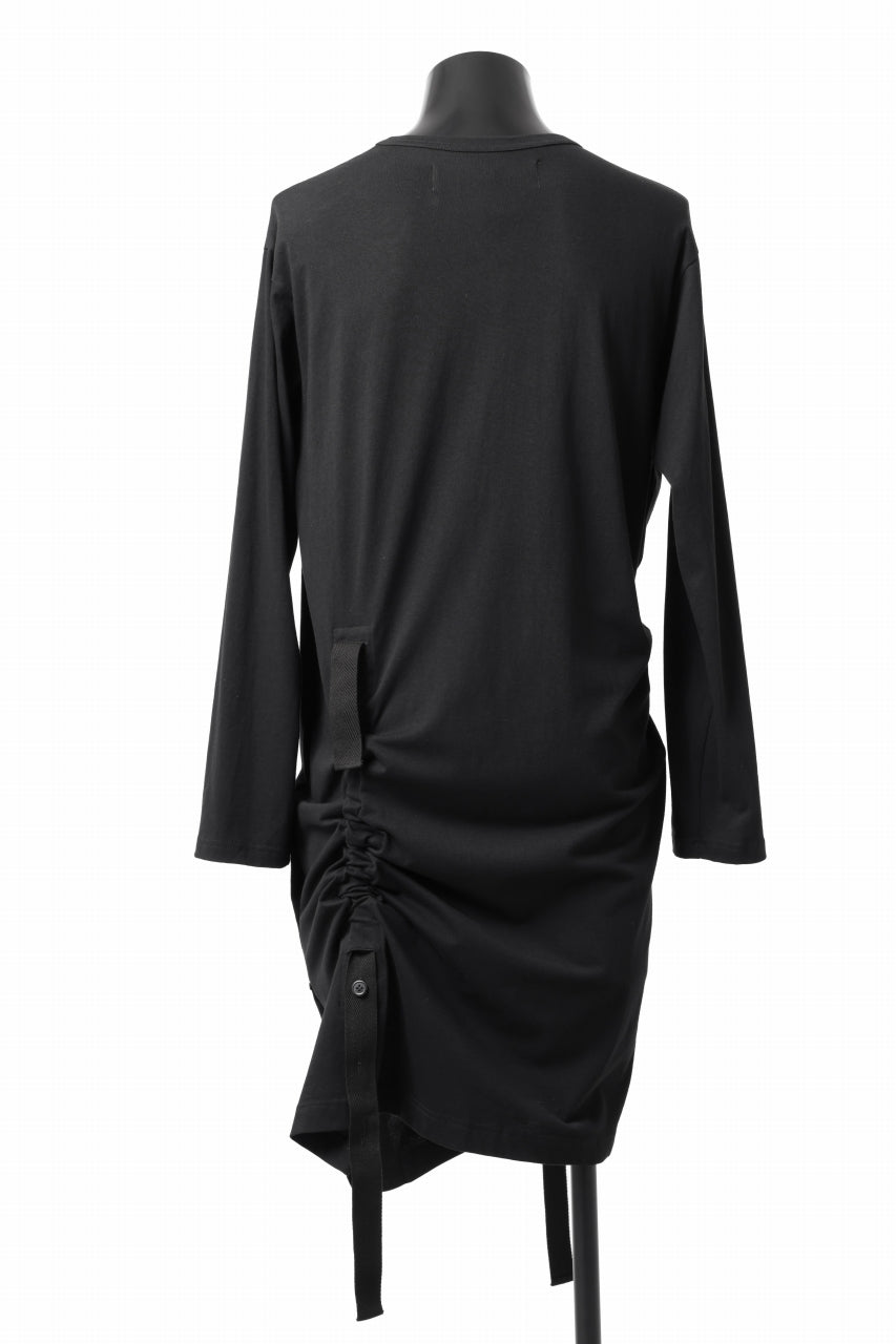 Y's BANG ON! No.170 TAPE AJUST DRAPE LONG TOPS / COMA 28G JERSEY (BLACK)