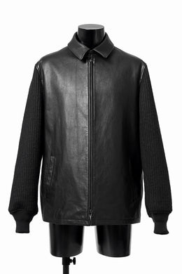 Y's BANG ON! No.180 COW LEATHER + TWEED BACK TACK BLOUSON (BLACK)
