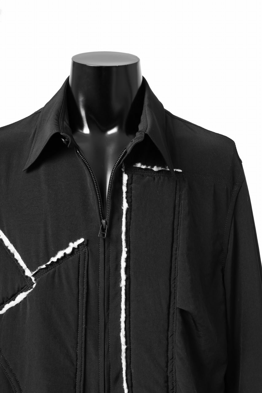 画像をギャラリービューアに読み込む, Y&#39;s BANG ON! No.193 CREPE DE CHINE PATCHED BLOUSON (BLACK)