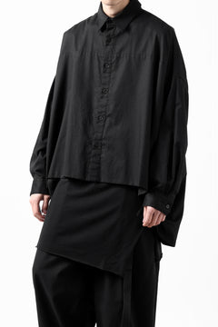Load image into Gallery viewer, Y&#39;s VOLUME SILHOUETTE SHIRT BLOUSE / THIN TWILL (BLACK)