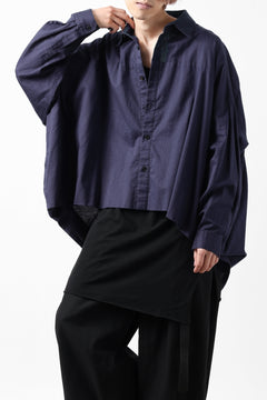 Load image into Gallery viewer, Y&#39;s VOLUME SILHOUETTE SHIRT BLOUSE / THIN TWILL (NAVY)