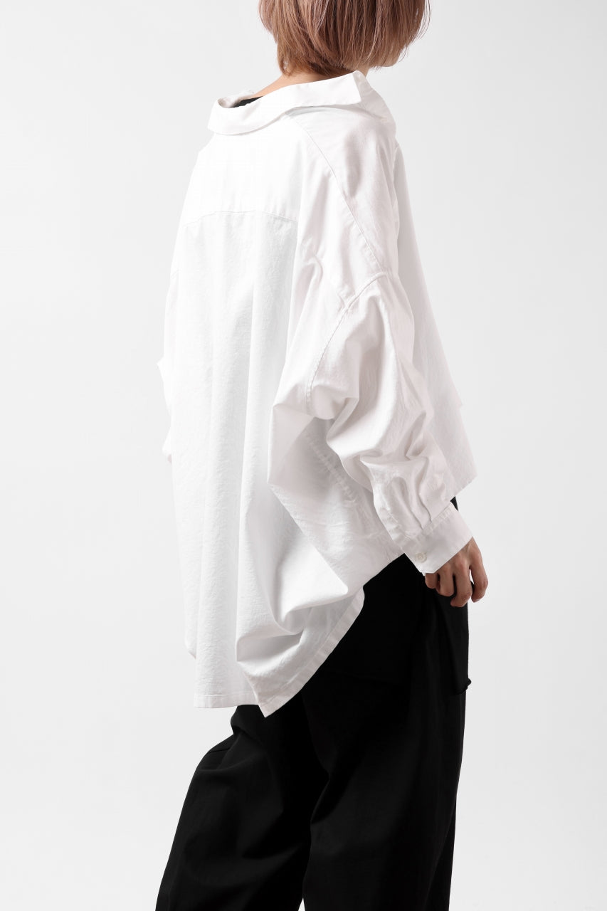 Load image into Gallery viewer, Y&#39;s VOLUME SILHOUETTE SHIRT BLOUSE / THIN TWILL (WHITE)