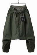Y's SARROUEL PANTS PAINTER-DETAIL / BACK SATIN VULCANIZATION COTTON (KHAKI)