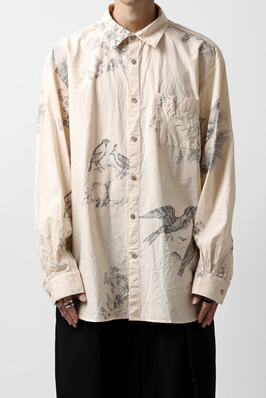 YUTA MATSUOKA plain shirt / slab typewriter (ecru-print)