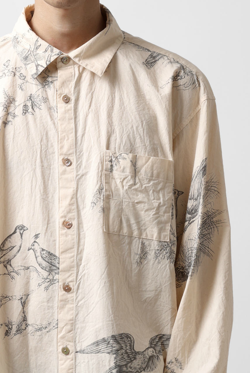 YUTA MATSUOKA plain shirt / slab typewriter (ecru-print)