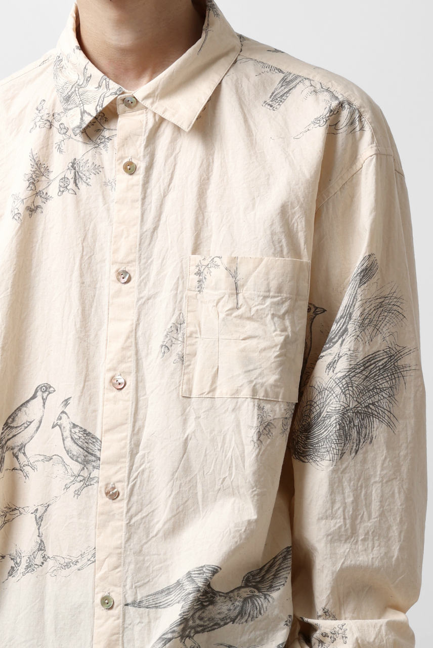 画像をギャラリービューアに読み込む, YUTA MATSUOKA plain shirt / slab typewriter (ecru-print)