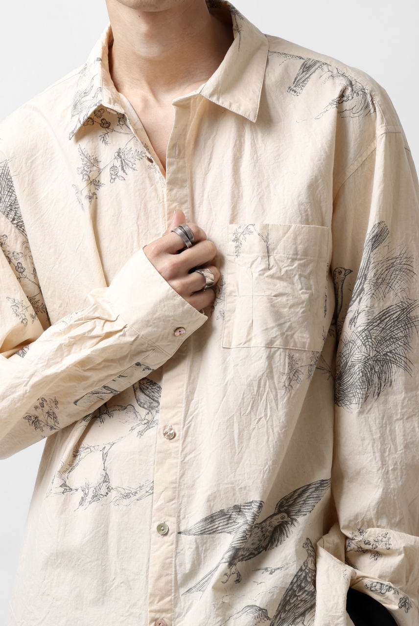 YUTA MATSUOKA plain shirt / slab typewriter (ecru-print)