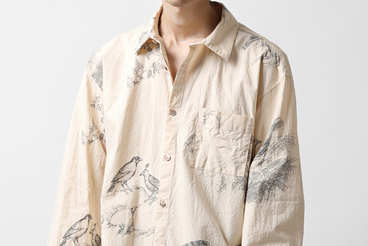 YUTA MATSUOKA plain shirt / slab typewriter (ecru-print)の商品