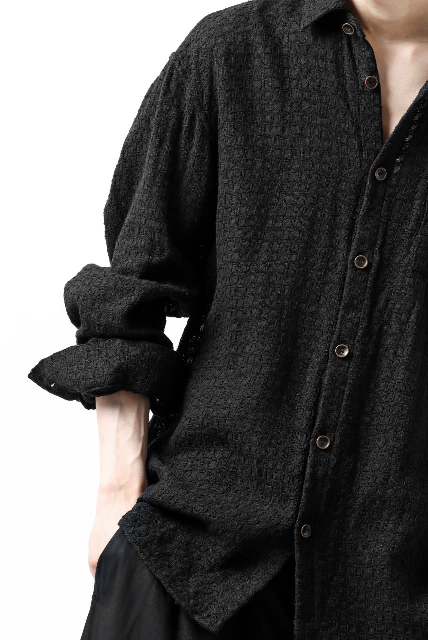 Load image into Gallery viewer, YUTA MATSUOKA plain shirt / dobby check (black)