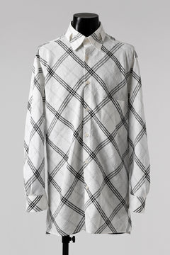 画像をギャラリービューアに読み込む, Y&#39;s BANG ON! No.143 HOLLOW COLLAR SHIRT / DIAGONAL PLAID (OFF WHITE)