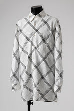 画像をギャラリービューアに読み込む, Y&#39;s BANG ON! No.143 HOLLOW COLLAR SHIRT / DIAGONAL PLAID (OFF WHITE)