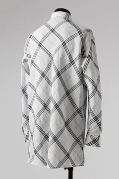 画像をギャラリービューアに読み込む, Y&#39;s BANG ON! No.143 HOLLOW COLLAR SHIRT / DIAGONAL PLAID (OFF WHITE)