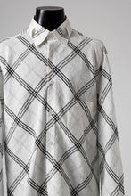 画像をギャラリービューアに読み込む, Y&#39;s BANG ON! No.143 HOLLOW COLLAR SHIRT / DIAGONAL PLAID (OFF WHITE)