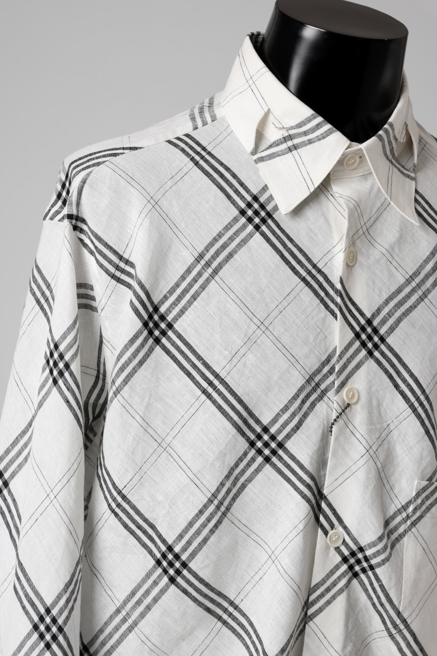 画像をギャラリービューアに読み込む, Y&#39;s BANG ON! No.143 HOLLOW COLLAR SHIRT / DIAGONAL PLAID (OFF WHITE)