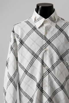 画像をギャラリービューアに読み込む, Y&#39;s BANG ON! No.143 HOLLOW COLLAR SHIRT / DIAGONAL PLAID (OFF WHITE)