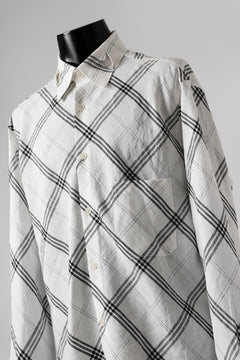 画像をギャラリービューアに読み込む, Y&#39;s BANG ON! No.143 HOLLOW COLLAR SHIRT / DIAGONAL PLAID (OFF WHITE)