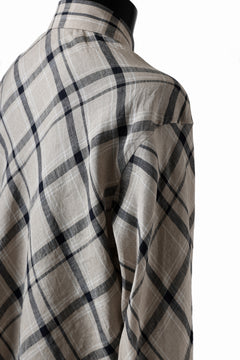 画像をギャラリービューアに読み込む, Y&#39;s BANG ON! No.144 HOLLOW COLLAR SHIRT / DIAGONAL PLAID (BEIGE)