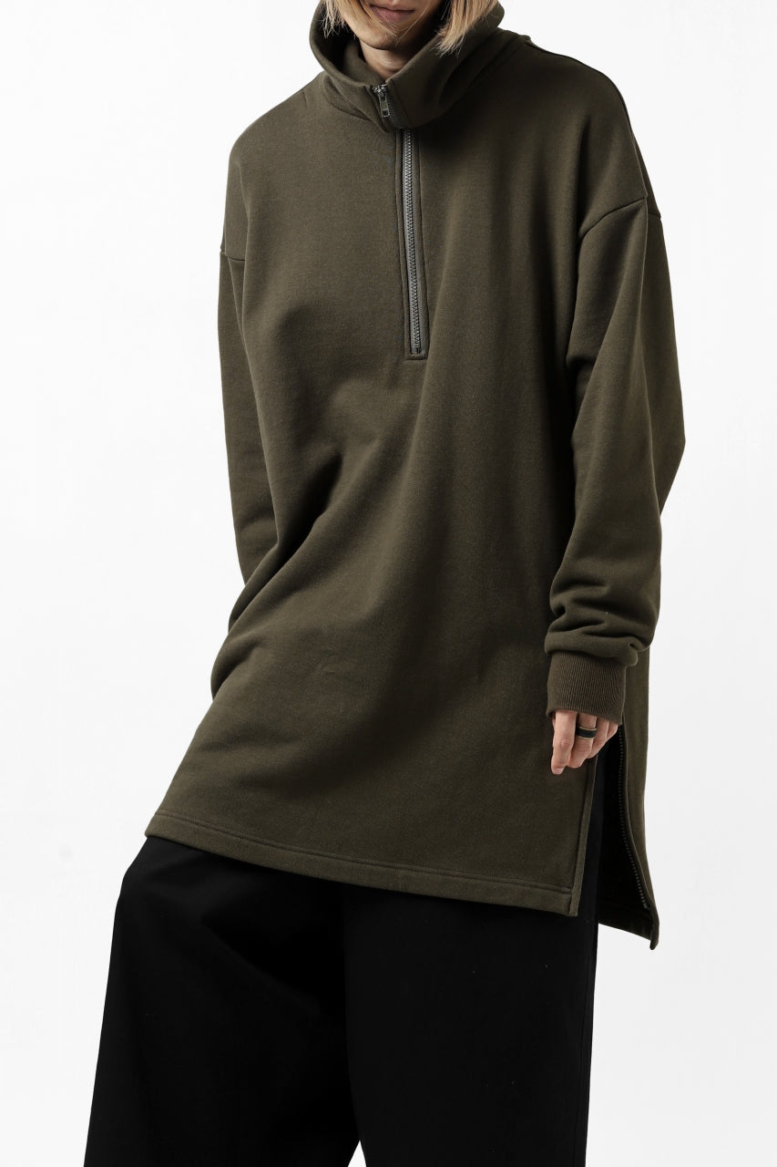 Load image into Gallery viewer, Y&#39;s HALF ZIP PULLOVER SWEAT TOPS / SOFT URAKE JERSEY (KHAKI)