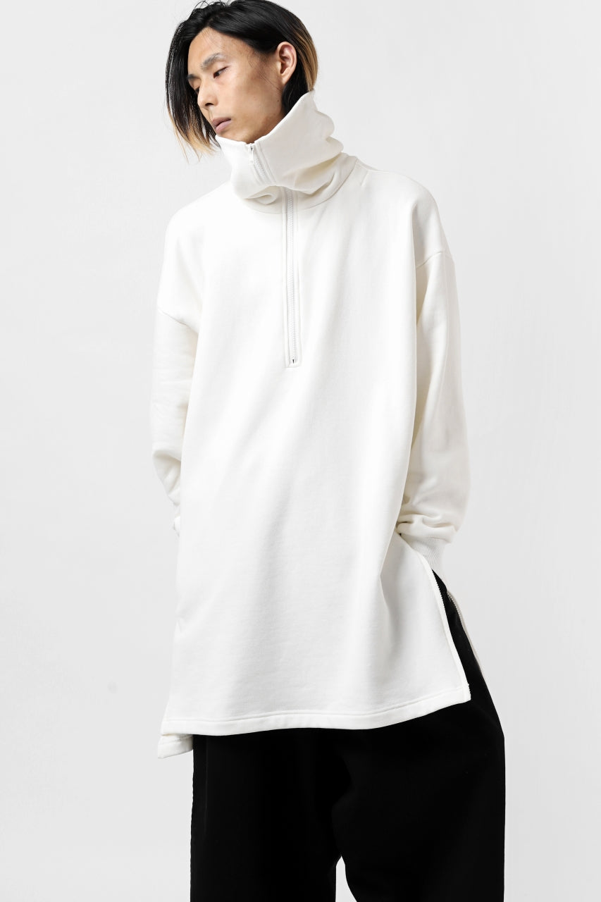 Load image into Gallery viewer, Y&#39;s HIGH-COLLAR HALF ZIP SWEAT SHIRT (WHITE)