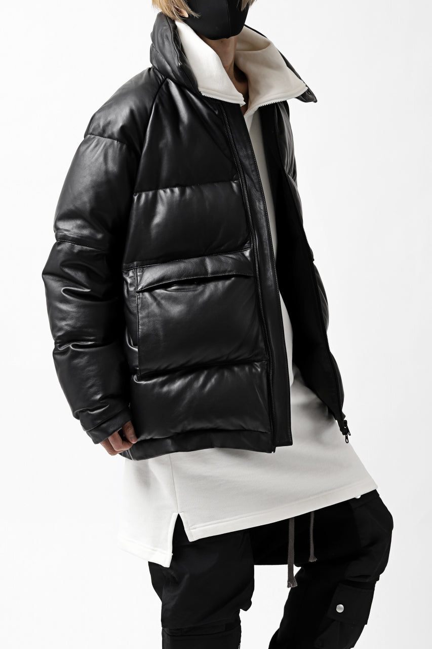 Y's.... SHEEP LEATHER DOWN JACKET (BLACK)