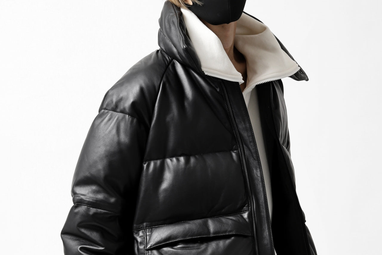 Y's.... SHEEP LEATHER DOWN JACKET (BLACK)