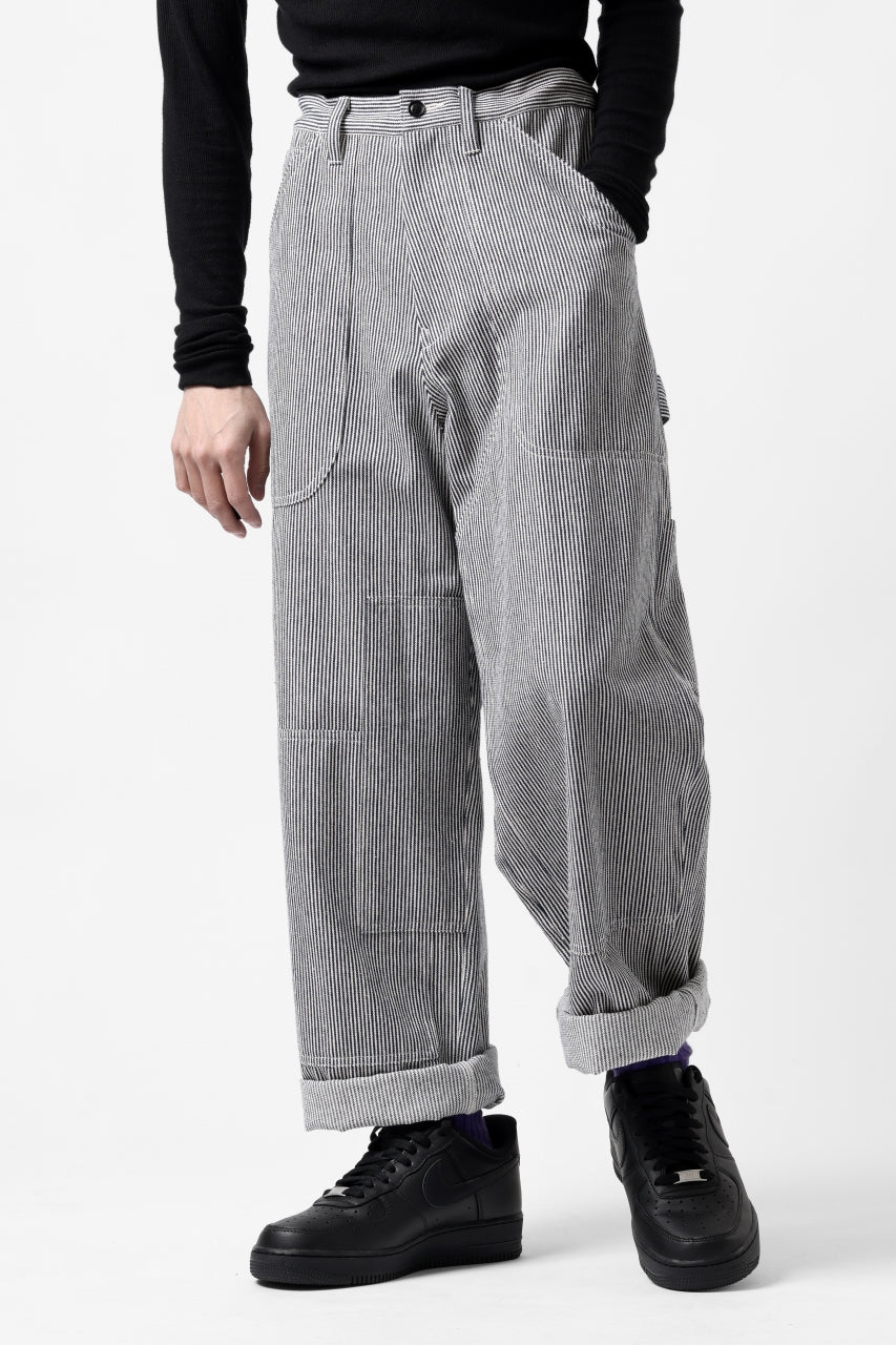 Load image into Gallery viewer, Y&#39;s PAINTER WORK PANTS / THIN HICKORY STRIPE DENIM (INDIGO)