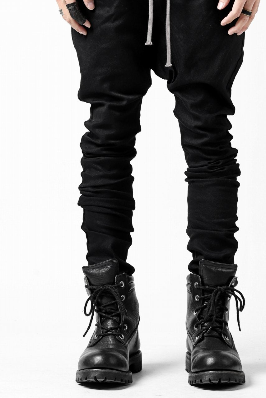 A.F ARTEFACT "thin-drop" DENIM SARROUEL SKINNY (BLACK)