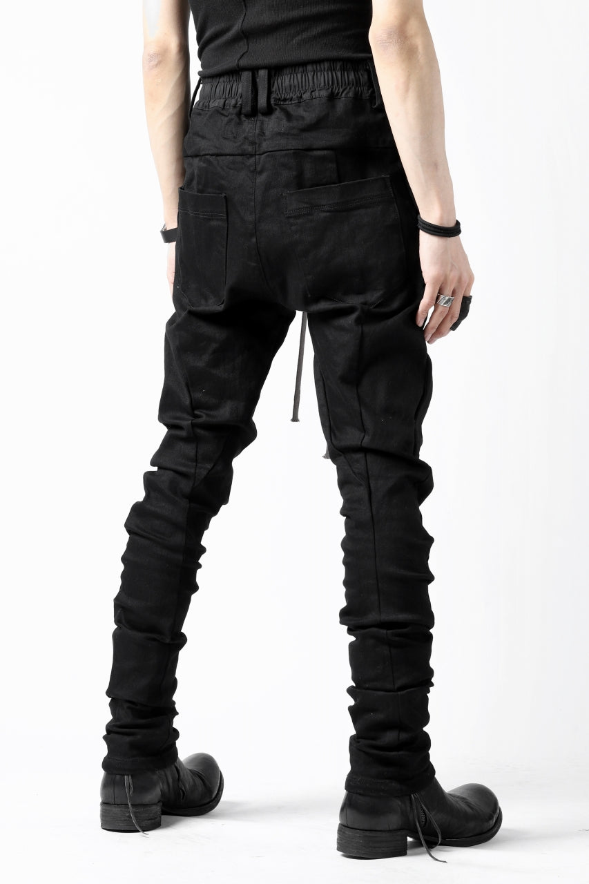 A.F ARTEFACT -thin-3D- WASHER DENIM ANATOMICAL PANTS (BLACK)