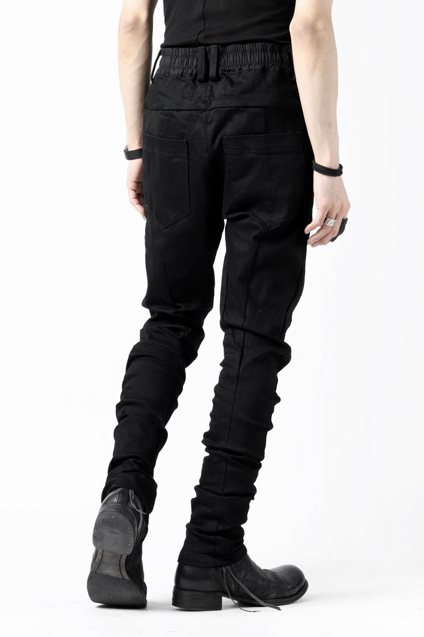 A.F ARTEFACT -thin-3D- WASHER DENIM ANATOMICAL PANTS (BLACK)